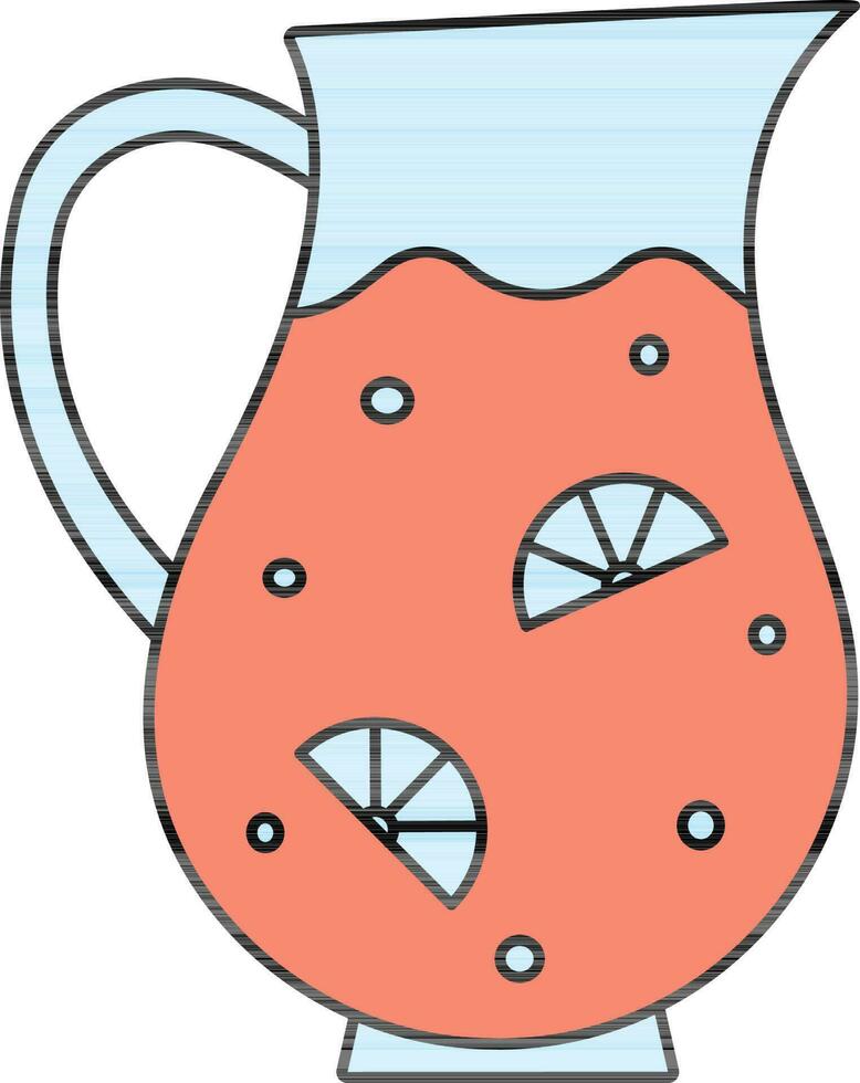 Lemonade Jar Icon In Red And Blue Color. vector
