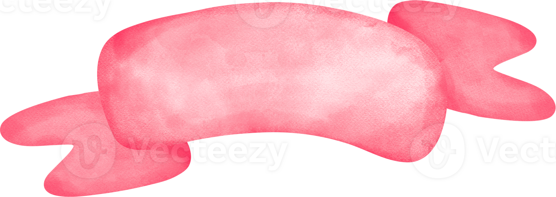 Cute red banner watercolor ribbon painting png
