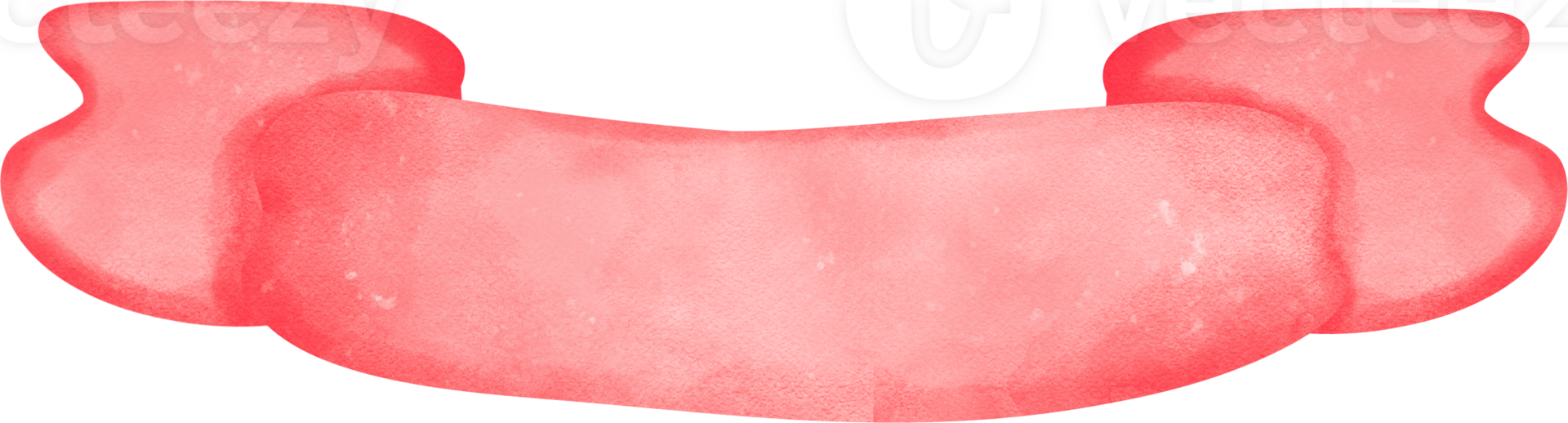 Cute red banner watercolor ribbon painting png