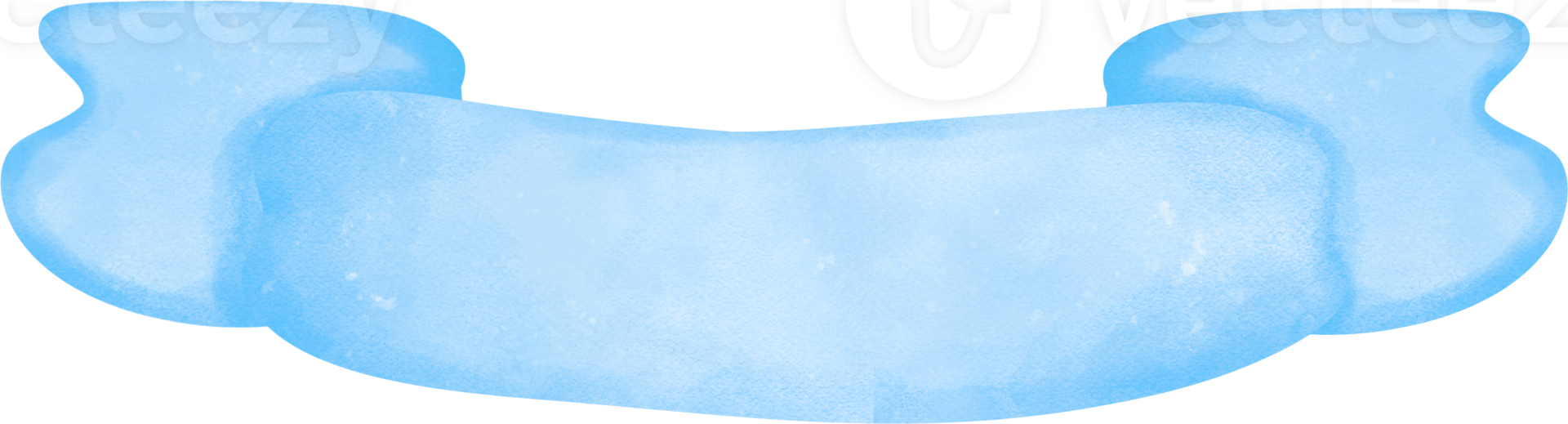 Cute blue banner watercolor ribbon painting png