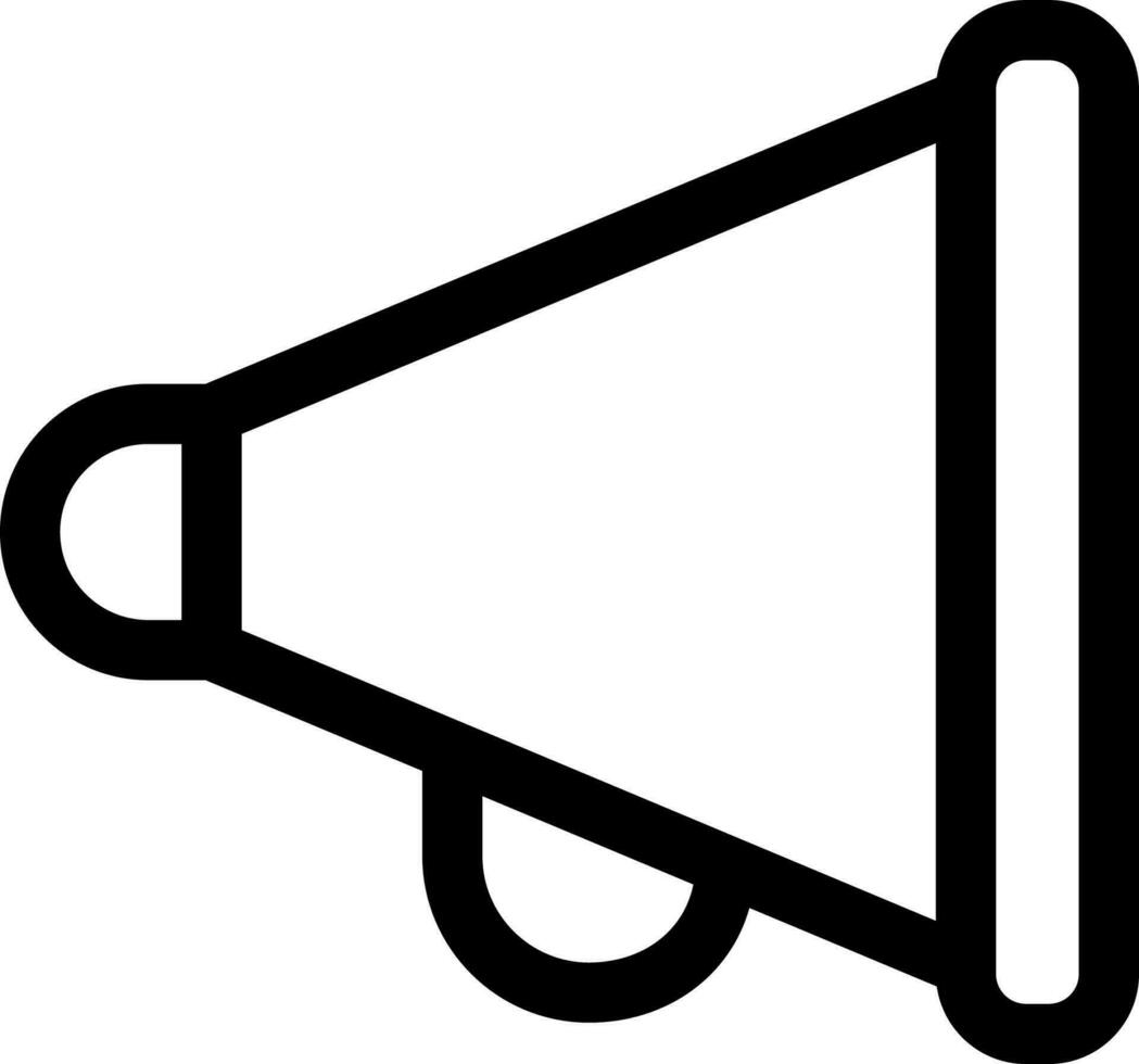 Loudspeaker Icon or Symbol in Black Line Art. vector