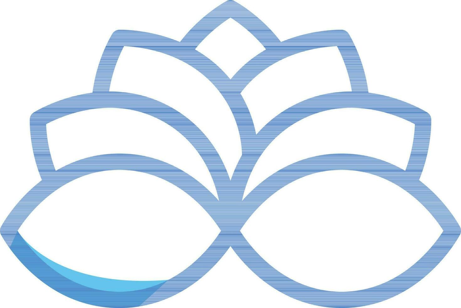 Flat Style Of Flower Icon Or Symbol In Blue Line Art. vector
