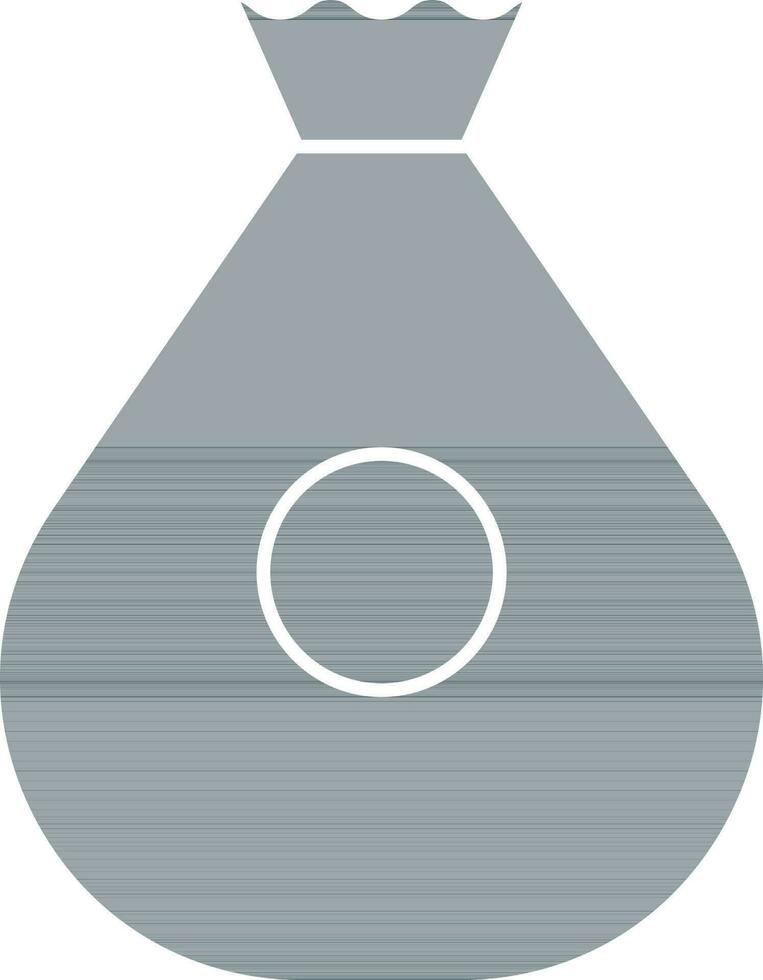 Money Bag Icon In Gray Color. vector