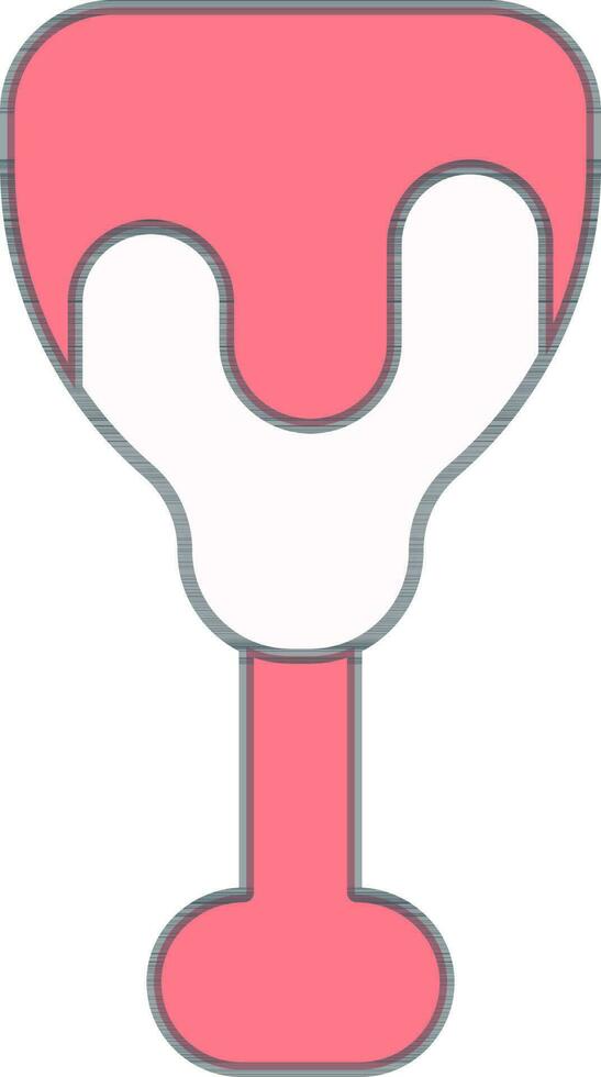 pollo pierna icono en rosado color. vector