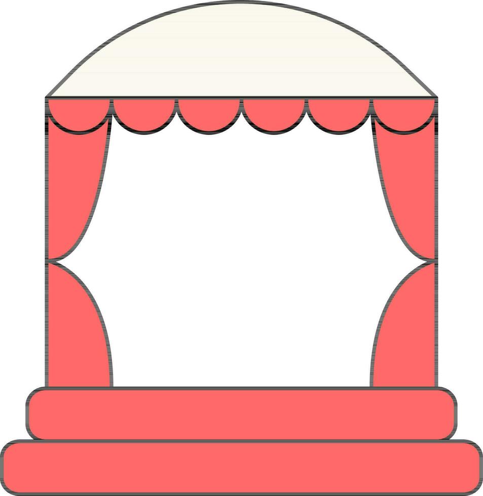 Illustration of Stage Icon In Red And Beige Color. vector