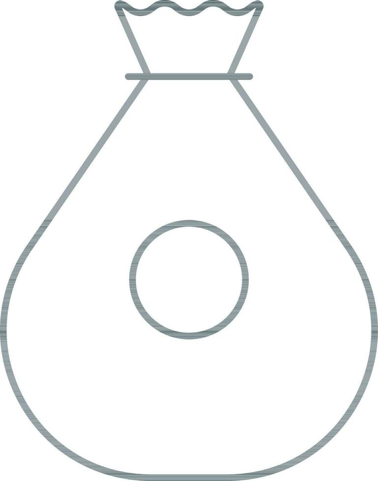 Money Bag Icon In Grey Outline. vector