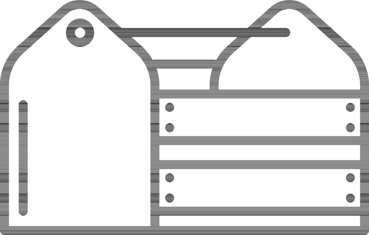 Illustration of Carpenter Box Icon in Thin Line Art. vector