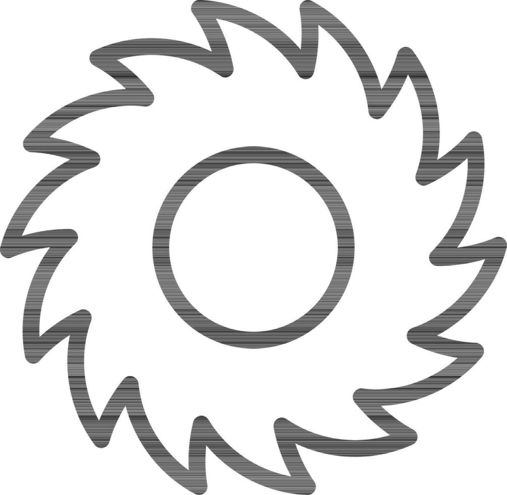 Saw Blade Line Art Icon in Flat Style. vector