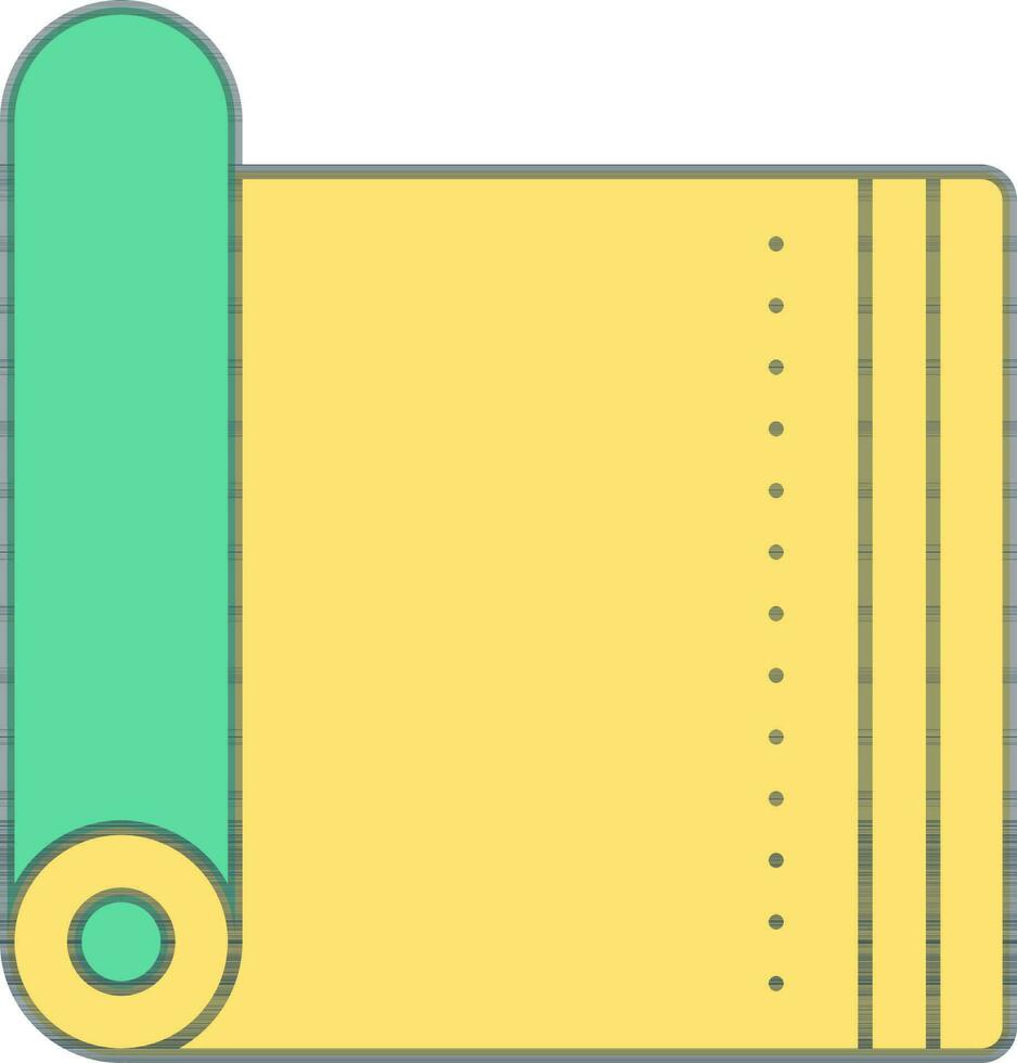 Mat Icon In Green And Yellow Color. vector