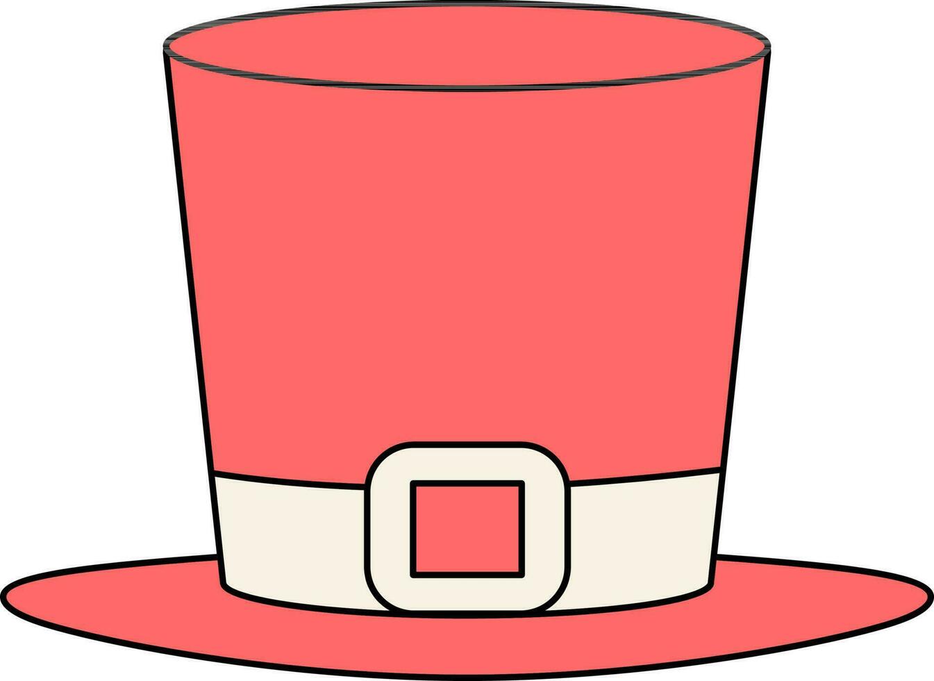 Top Hat Icon In Red And Beige Color. vector