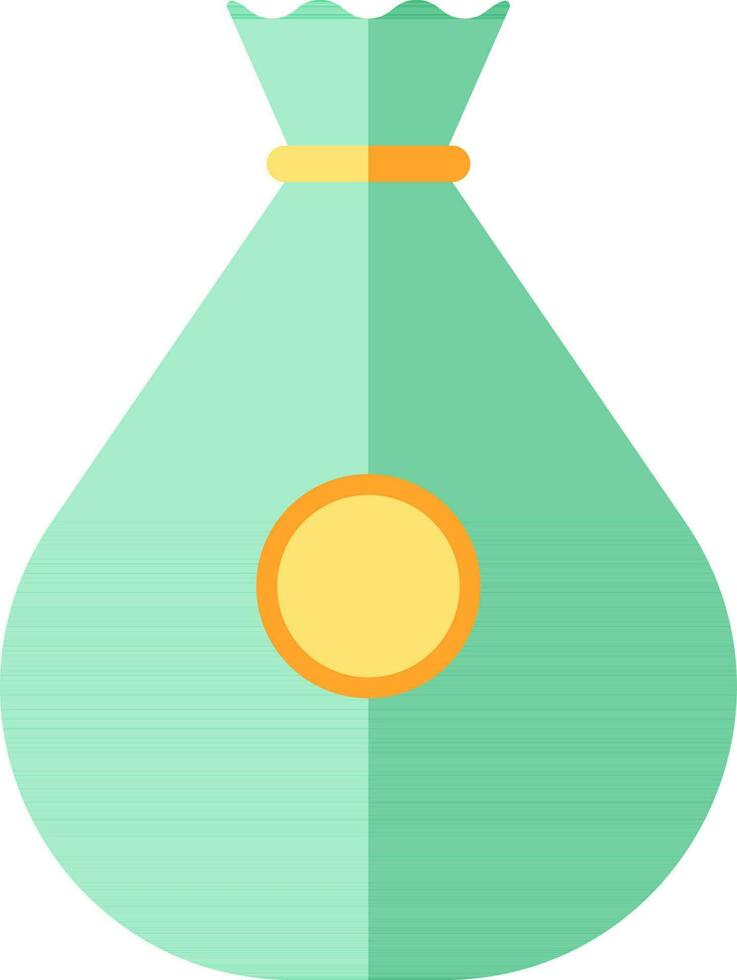 Money Bag Icon In Green Color. vector