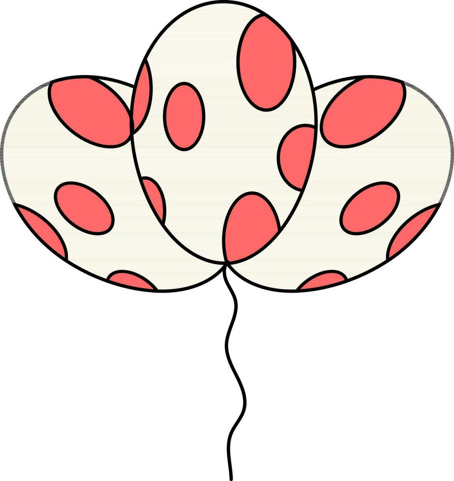 plano estilo de globos icono en rojo y beige color. vector