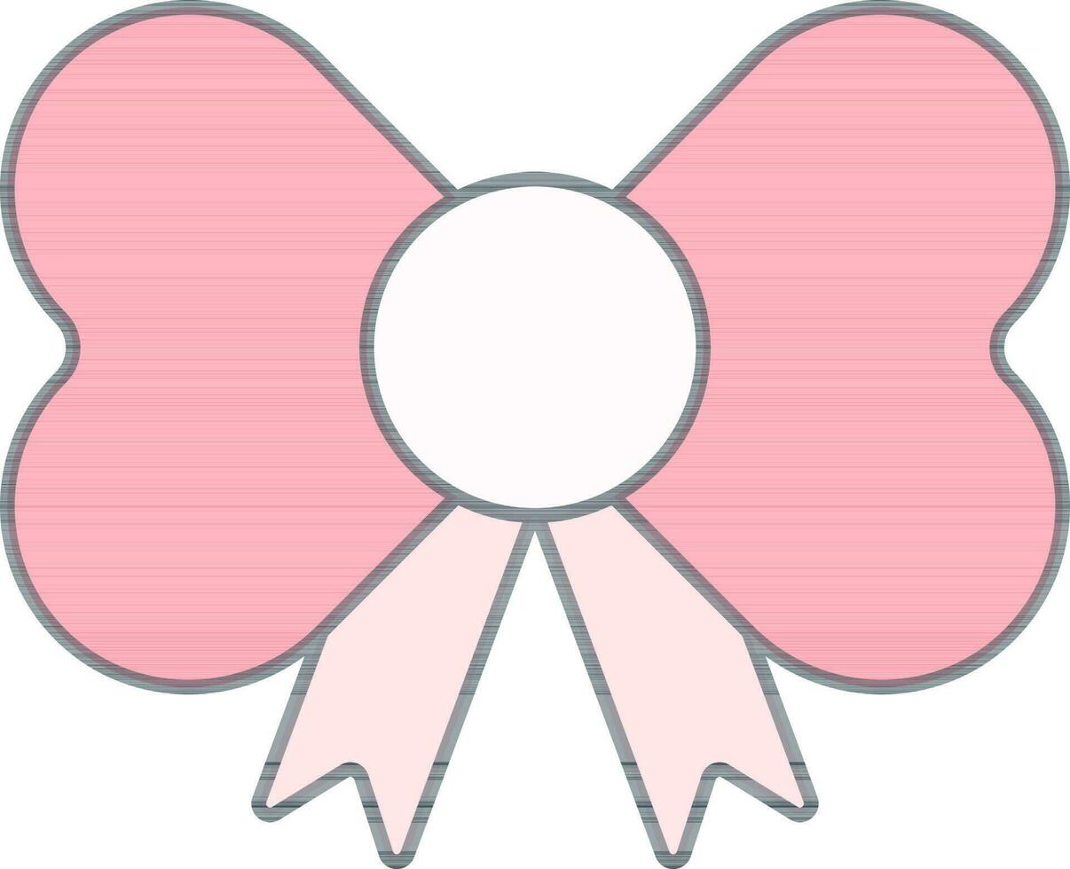 Bow Ribbon Icon In Pink Color. vector