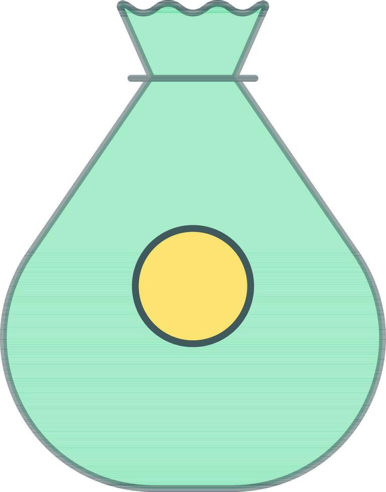 Money Bag Icon In Green Color. vector