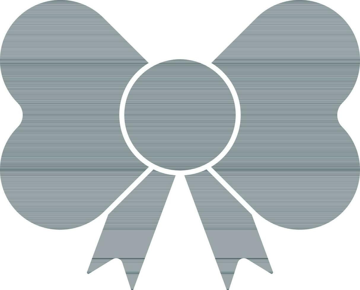 Bow Ribbon Icon In Gray Color. vector