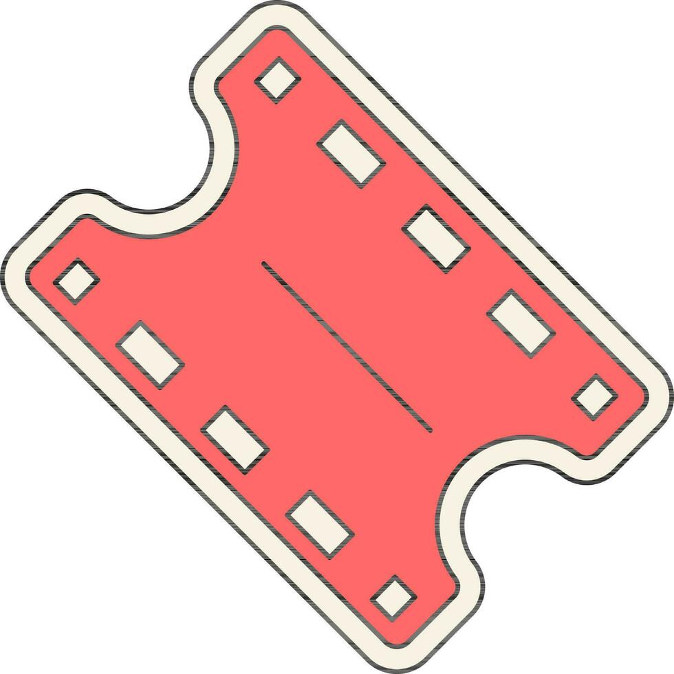 Illustration of Ticket Icon In Flat Style. vector