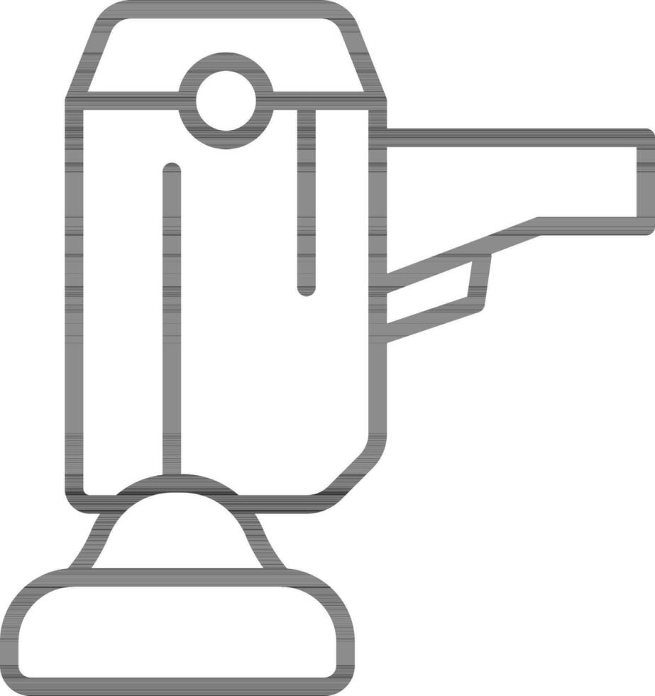 Black Line Art Illustration of Polisher Icon vector