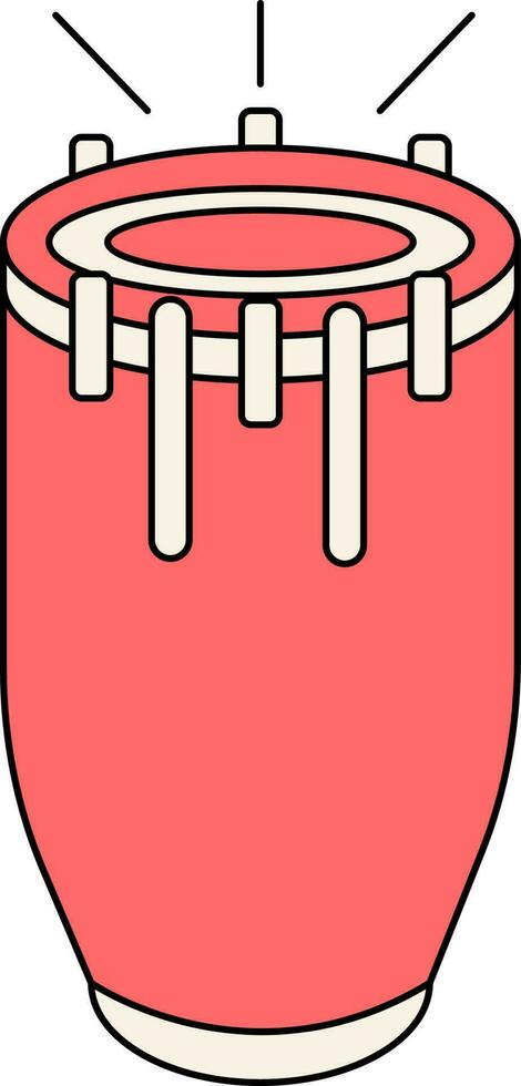 Illustration of Conga Drum Icon In Flat Style. vector