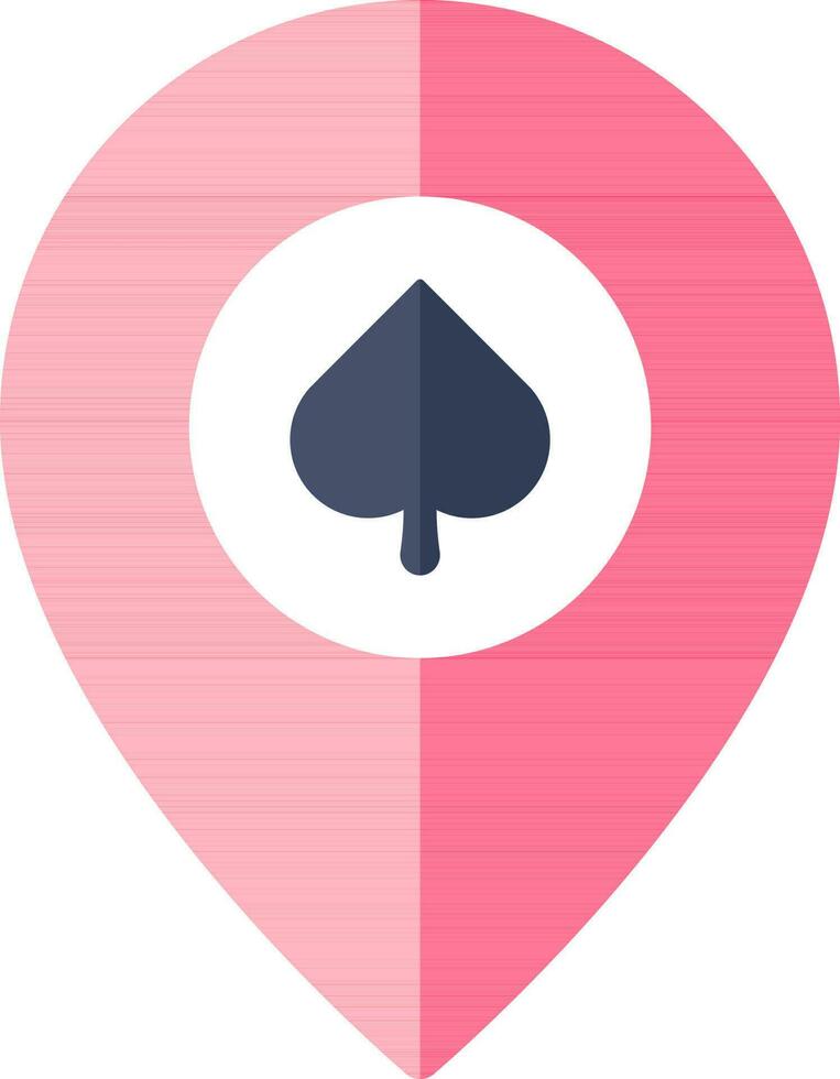 Casino Map Pin Icon In Blue And Pink Color. vector