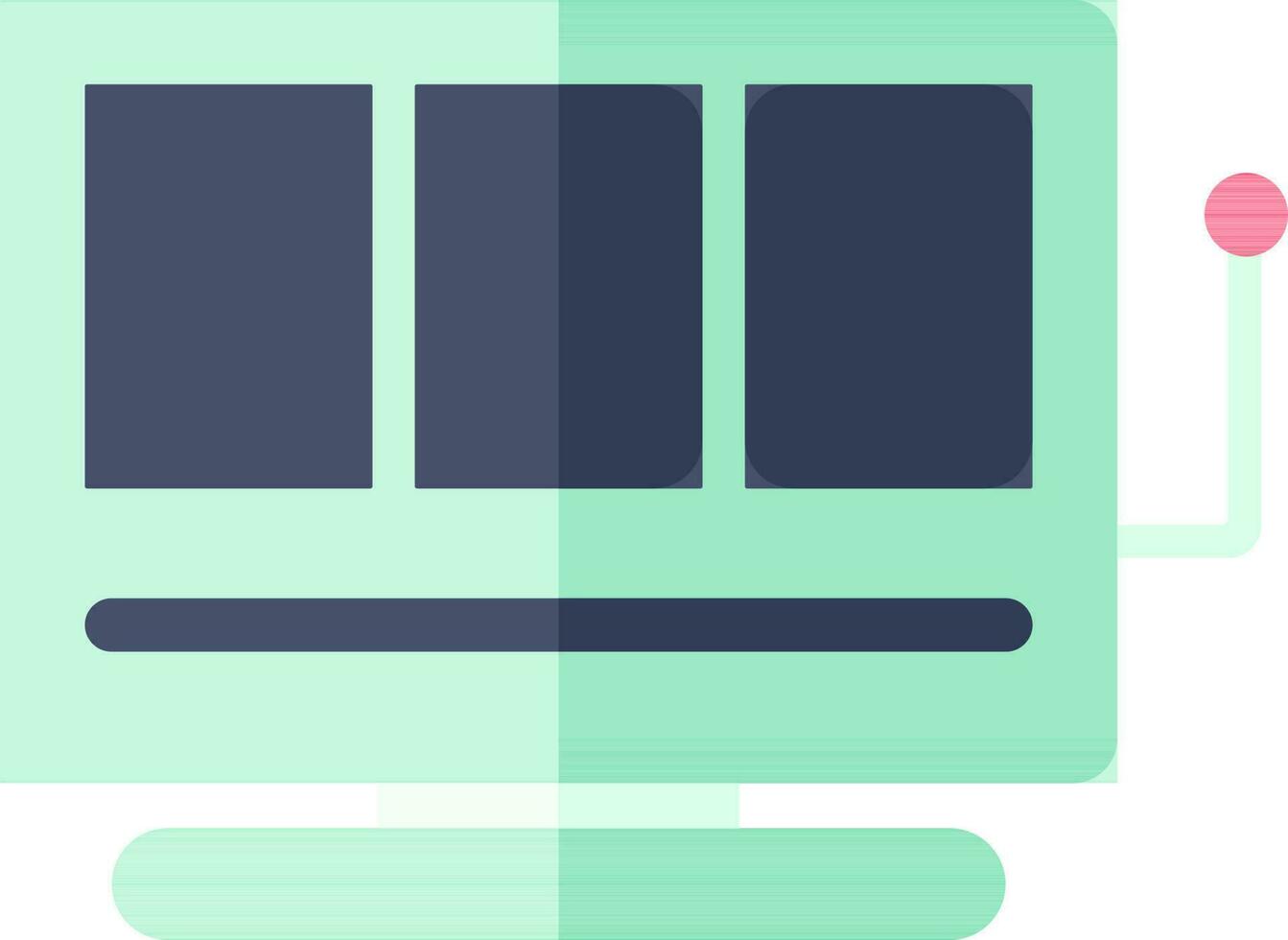 Slot Machine Icon In Blue And Green Color. vector