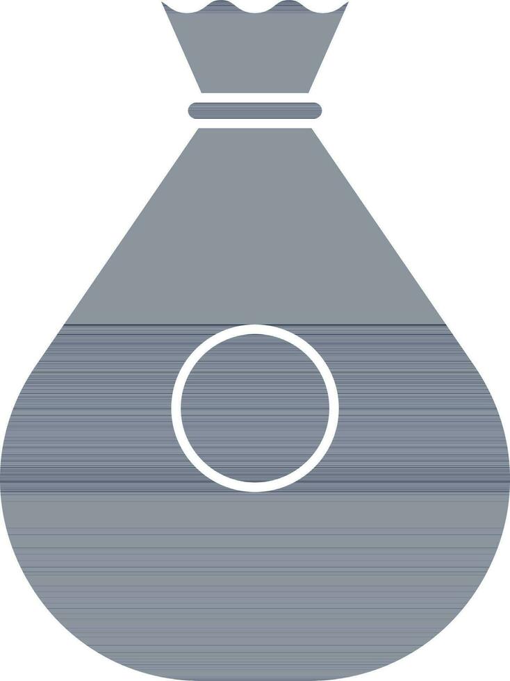 Money Bag Icon In Blue And White Color. vector