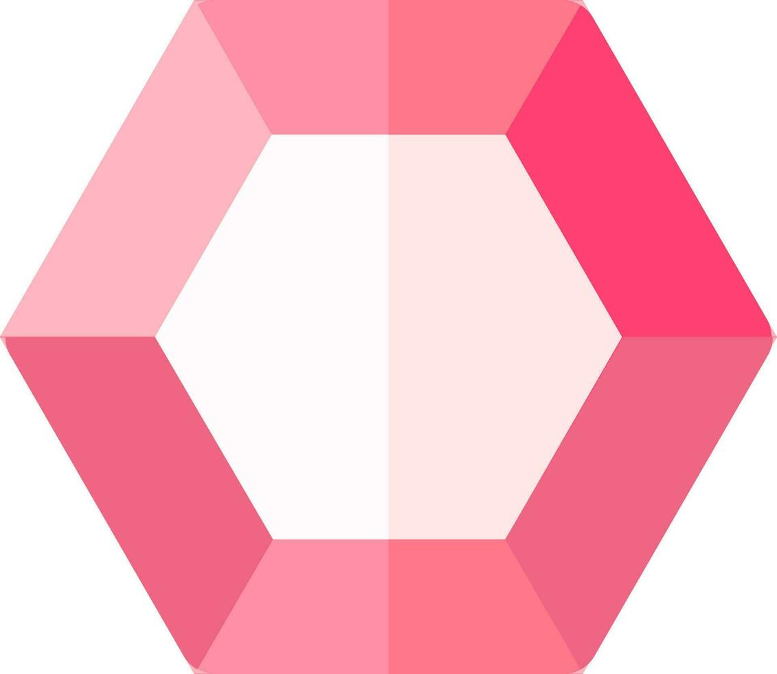 hexágono diamante icono en rosado color. vector