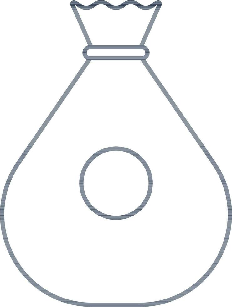 Money Bag Icon In Blue Outline. vector