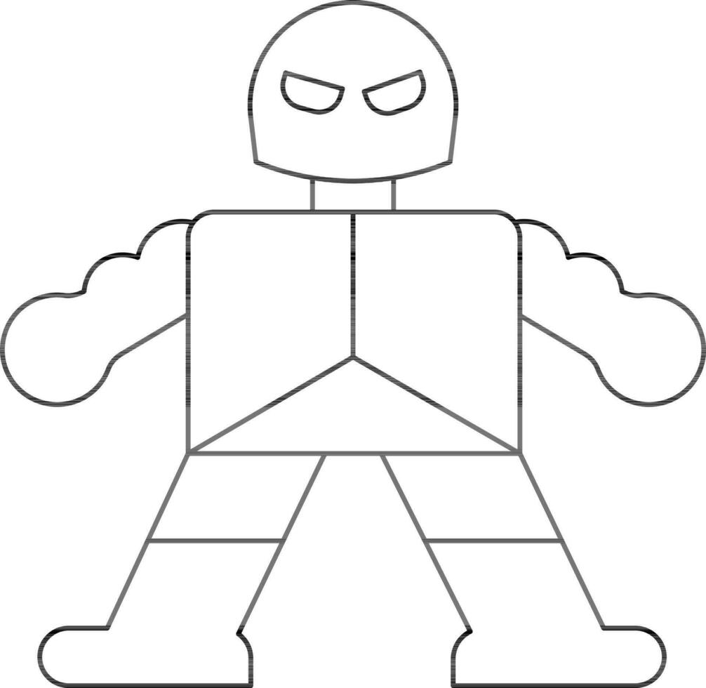 Foot Clan Character Icon in Black Line Art. vector