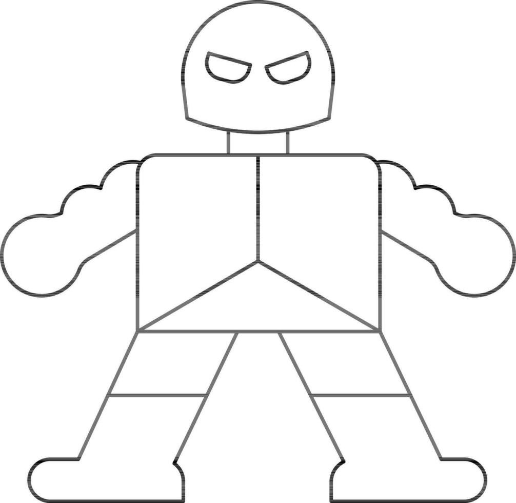 Foot Clan Character Icon in Black Line Art. vector