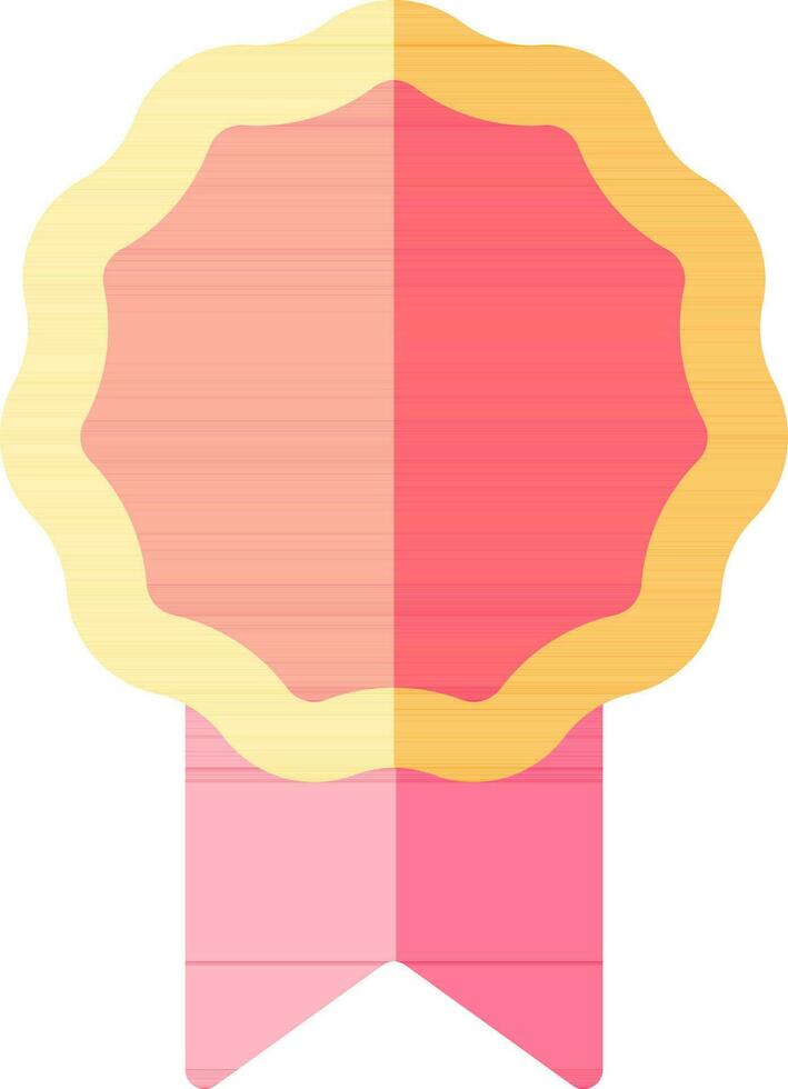 Badge Icon In Pink And Yellow Color. vector