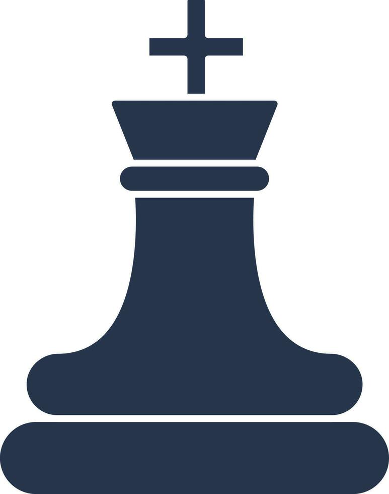 Chess King Icon In Blue And White Color. vector