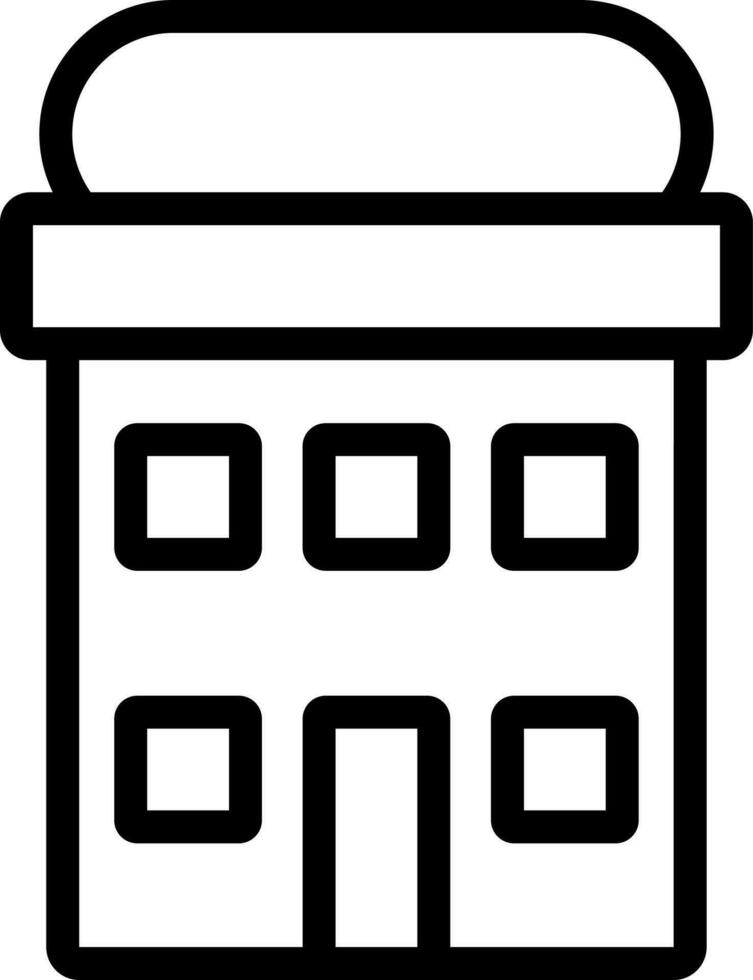 Building Icon In Black Outline. vector