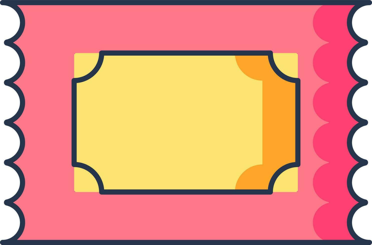 Illustration of Ticket Icon In Yellow And Pink Color. vector