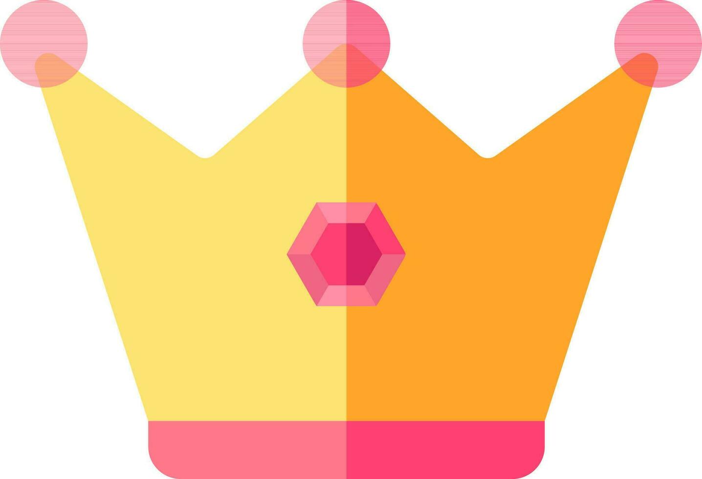 corona icono en rosado y amarillo color. vector