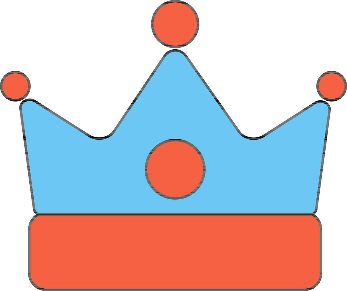Crown Icon in Blue and Orange Color. vector