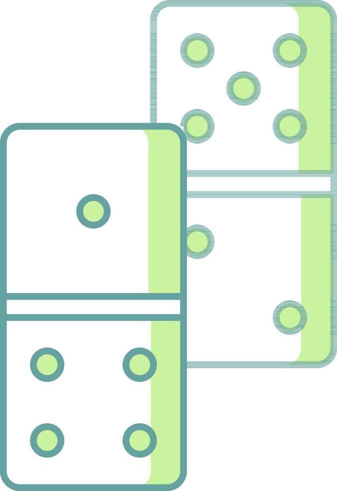 Domino Icon In Green And White Color. vector