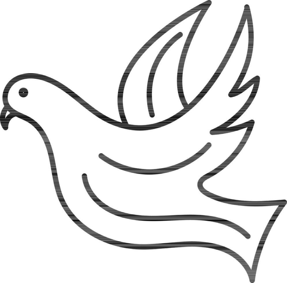 Bird Icon In Thin Line Art. vector