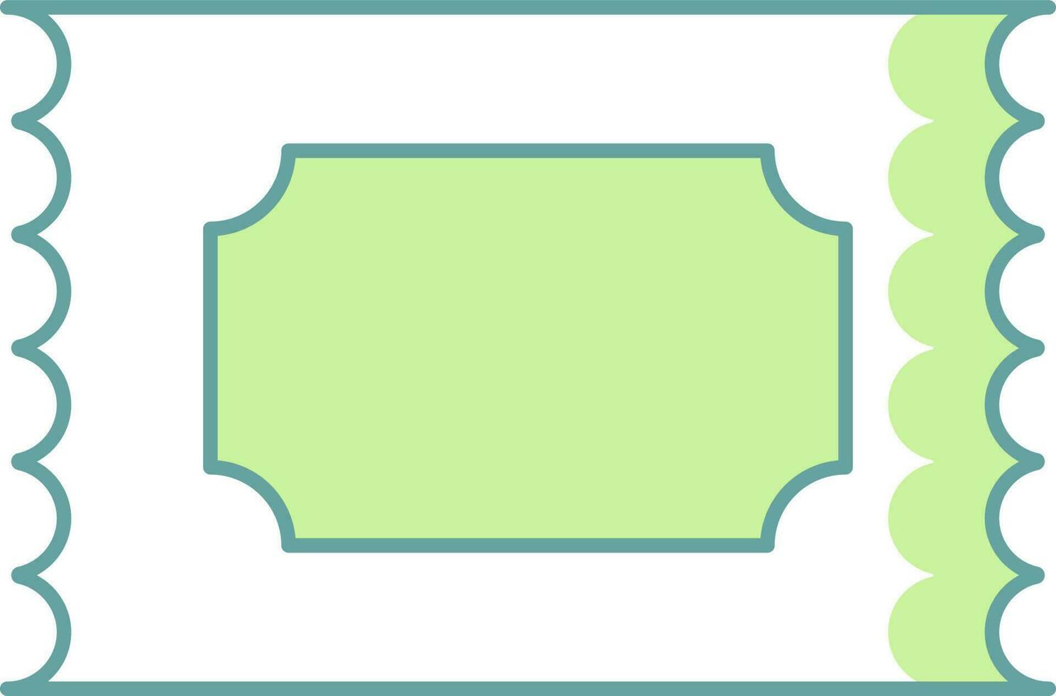 Illustration of Ticket Icon In Green And White Color. vector