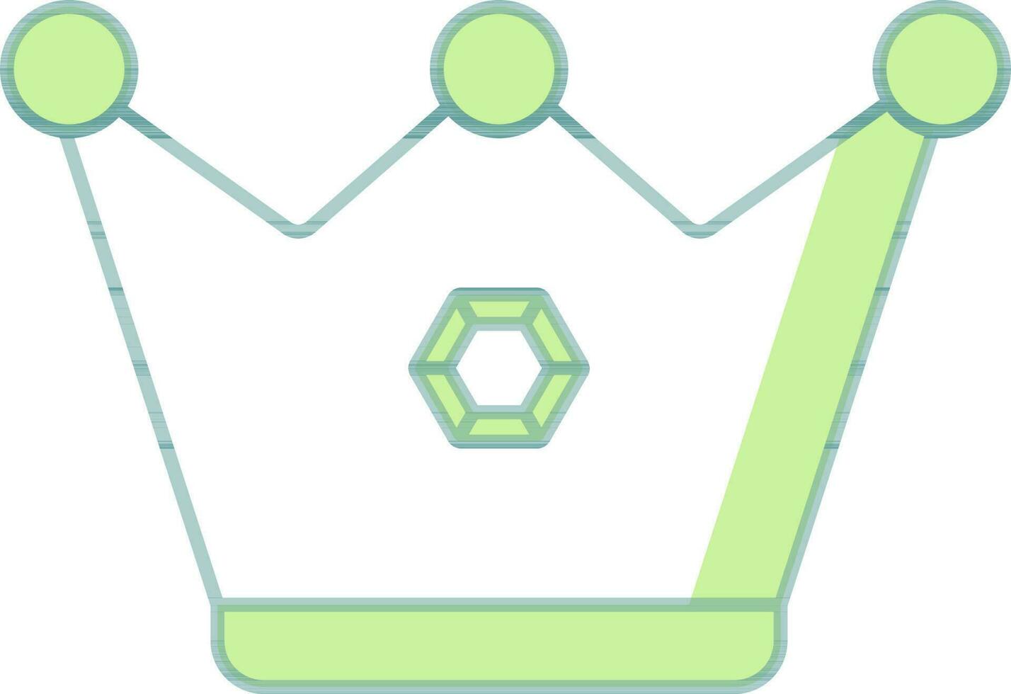 Crown Icon In Green And White Color. vector