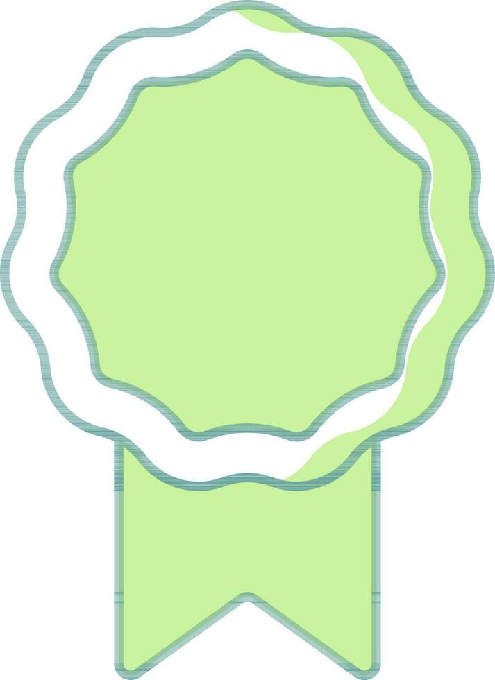 Badge Icon In Green And White Color. vector