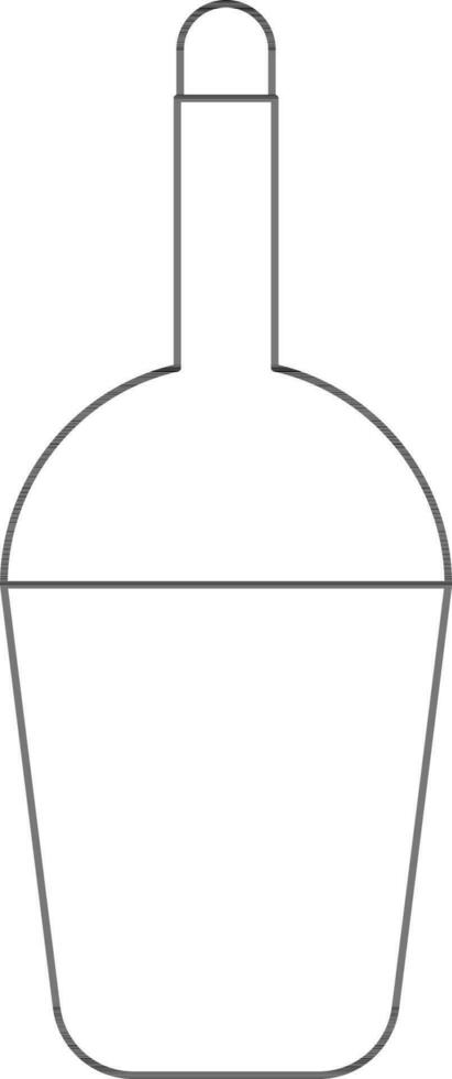 línea Arte champán botella icono en plano estilo vector