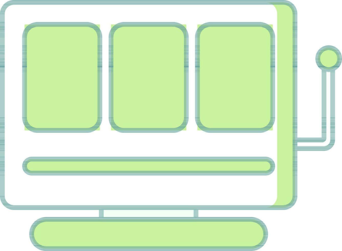 Slot Machine Icon In Green And White Color. vector