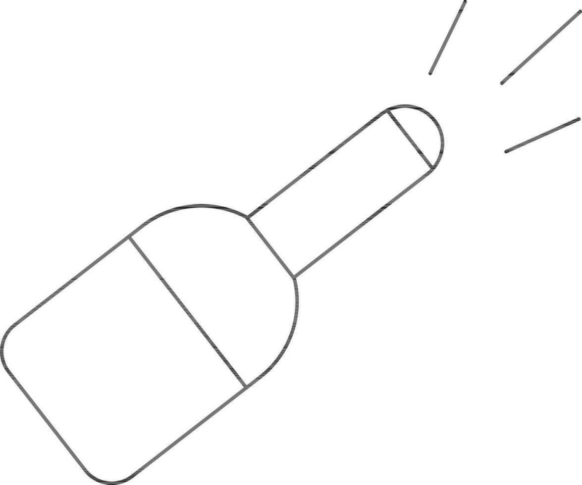 Line Art Illustration of Open Champagne Bottle Icon. vector