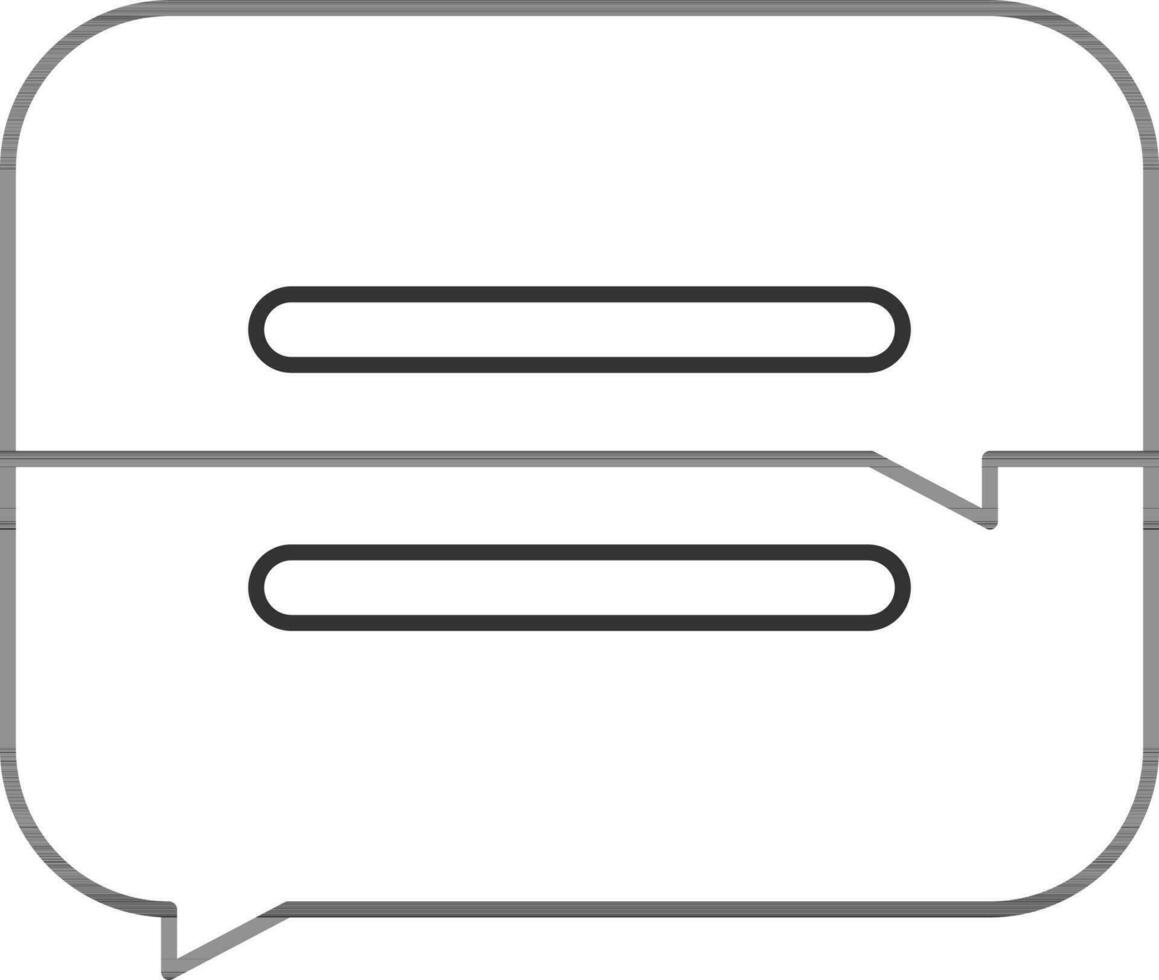 Black Line Art Chat Box Icon In Flat Style. vector