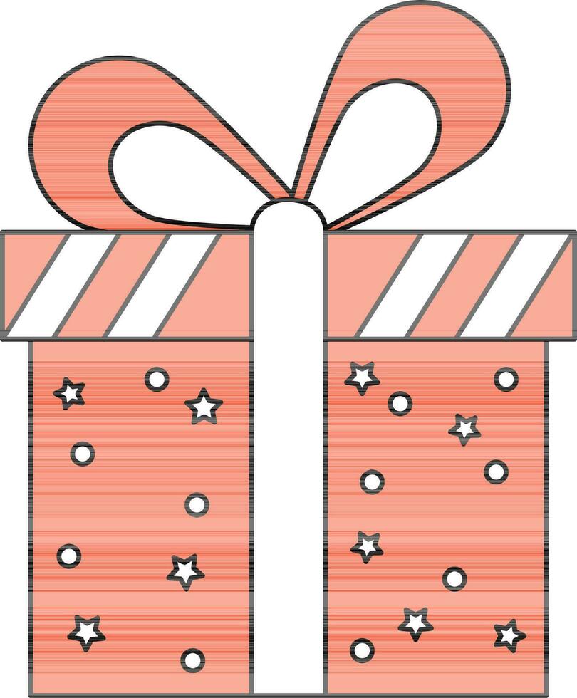 Gift Box Icon or Symbol in Orange Color. vector