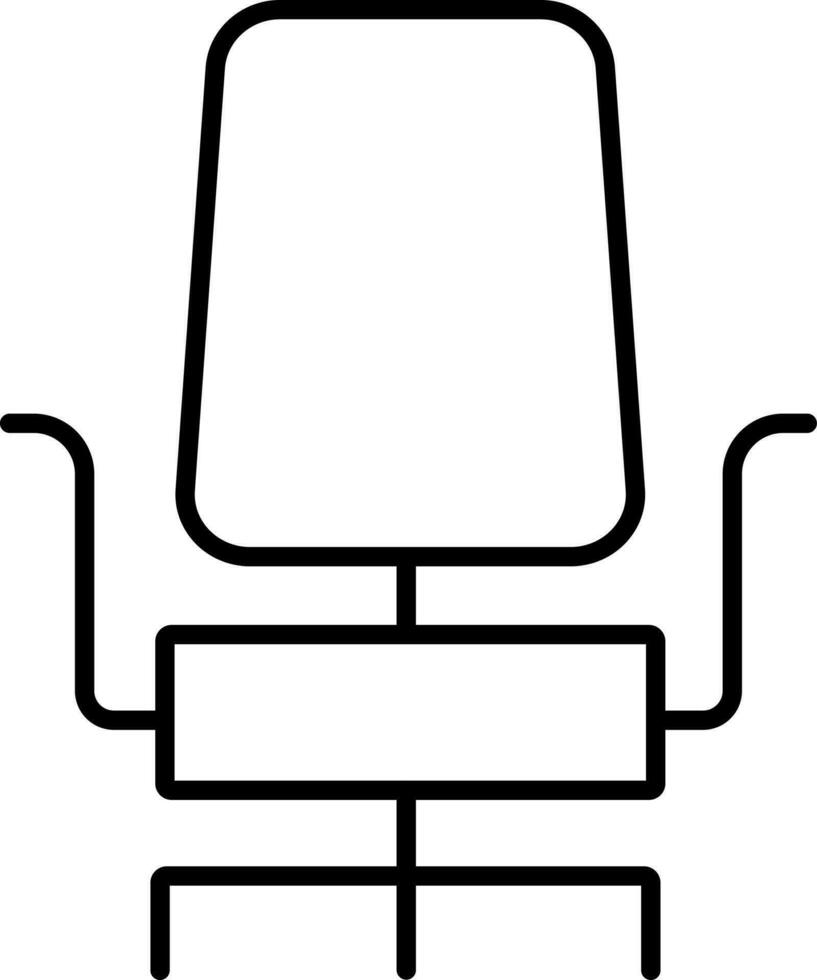 Flat Style Comfort Chair Icon in Black Line Art. vector