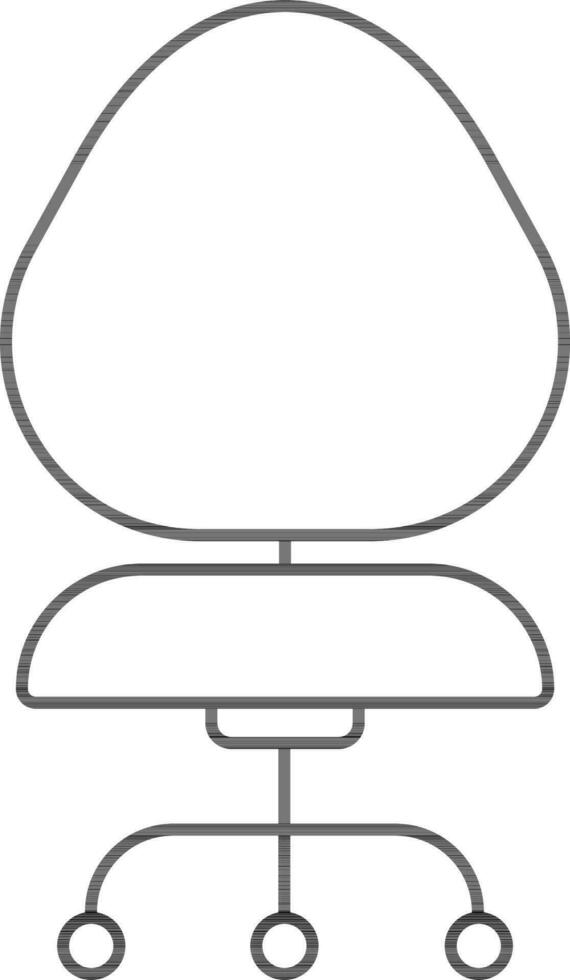Desk Chair Icon or Symbol in Black Thin Line Art. vector