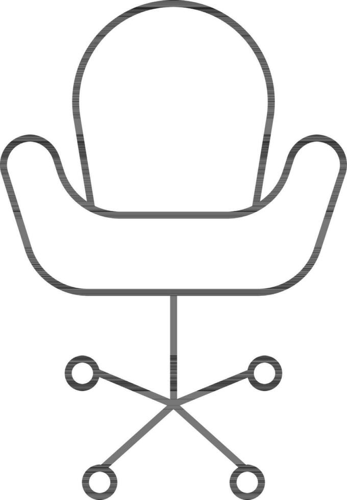 Revolving Chair Icon in Black Outline. vector