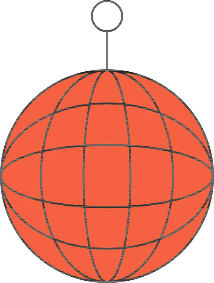 Flat Style Disco Ball Icon In Orange Color. vector