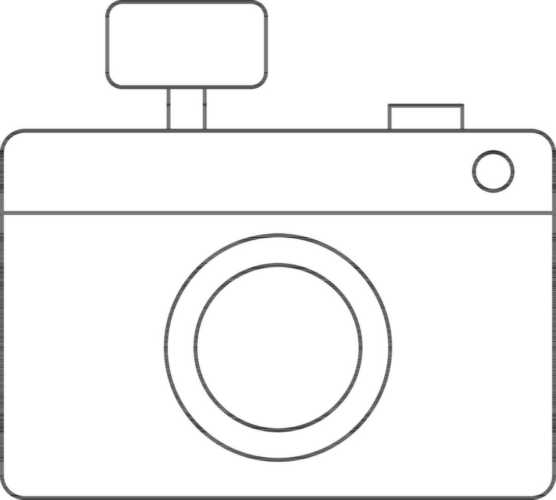 Isolated Camera Icon in Black Line Art. vector